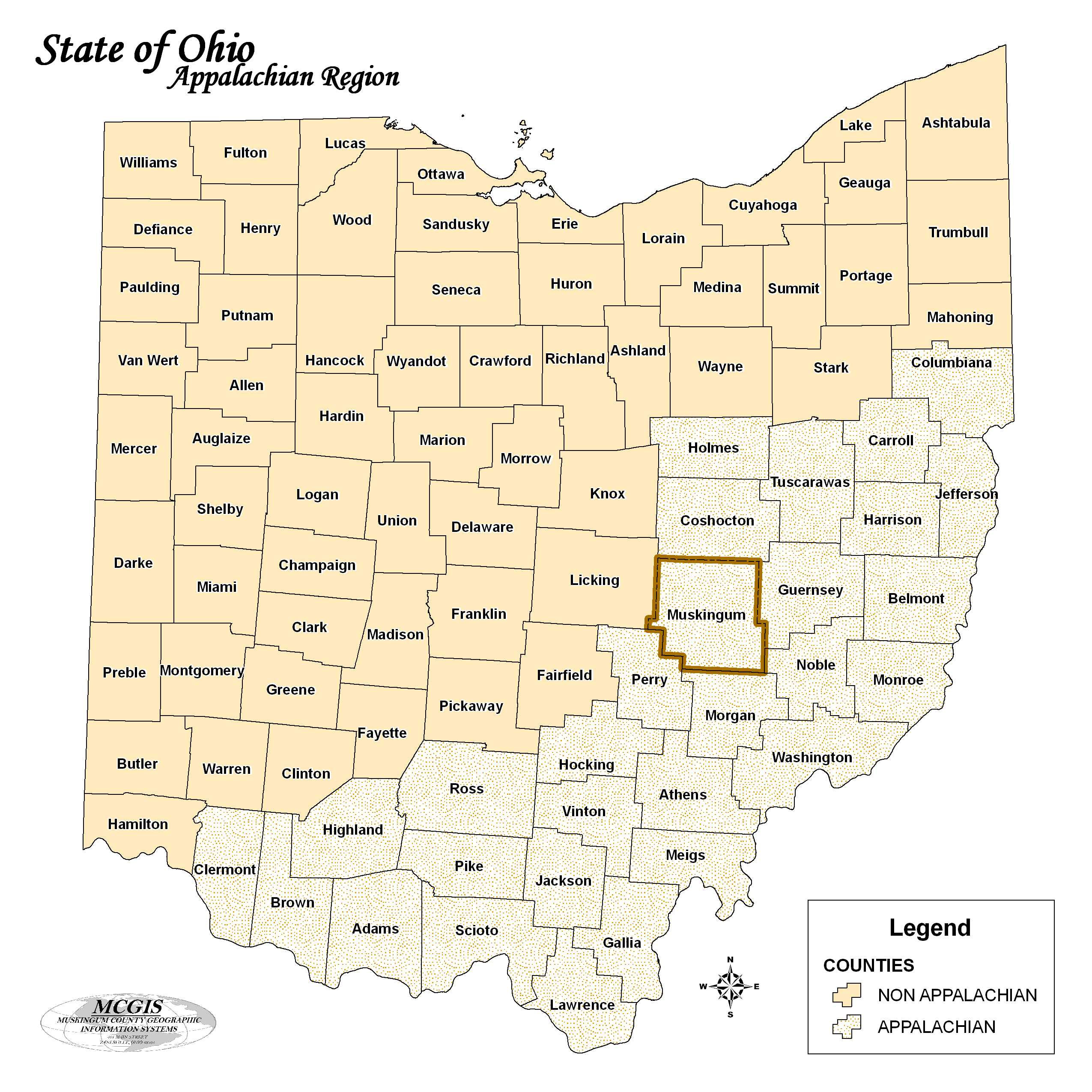 State Of Ohio Appalachian Region